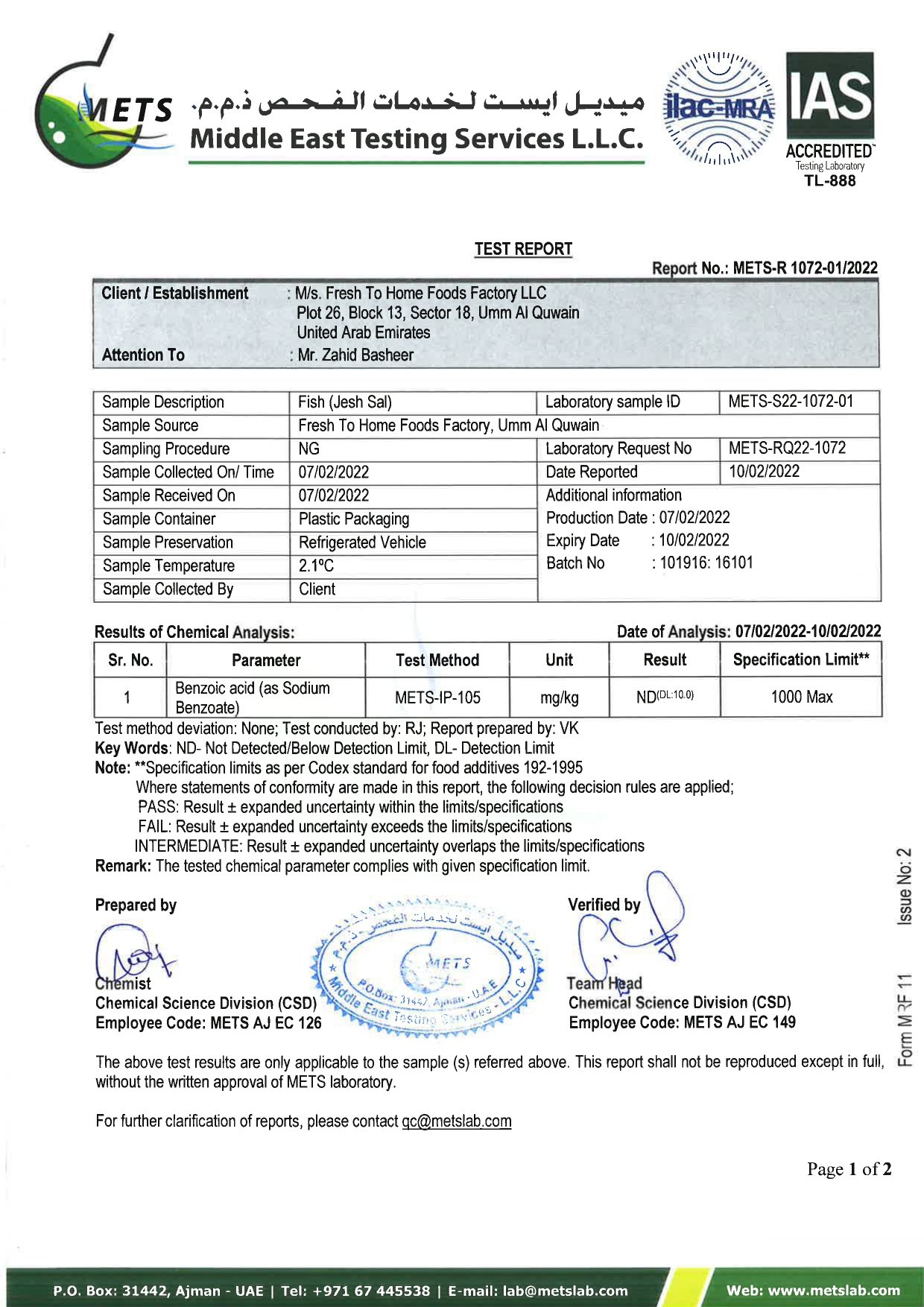 Chemical Free Certificate : Freshtohome.com