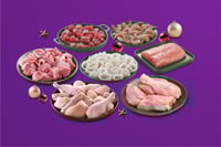 Festive Hamper Jumbo II: (Chicken Tangdi Biryani Cut 480g + Vigova Duck Curry Cut 480g  + Goat Curry Cut 480g + Squid Rings 240g + Kazhanthan PD 500g + Baasa Boneless Fillet 480g + Yellow Fin Tuna Skinless Cubes 380g)