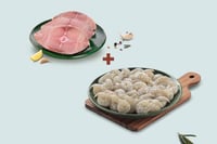Combo: (Seer Fish/KingFish (2kg to 5kg) Steaks 230g + Indian Prawns/Venami (PD) (60+ Count/kg) 240g)