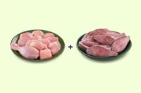 Combo: (480g Premium Chicken Skinless Curry Cut + 500g Rupchanda Steaks)