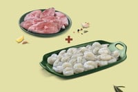 Combo: (Seer Fish/KingFish (2kg to 5kg) Steaks 400g + White Prawns/Naaran (PD) (30+ Count/kg) 300g)