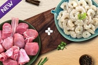 Combo: (480g Premium Goat Curry Cut + 250g Small Cleaned Prawns)