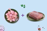 Combo: (Premium Chicken Skinless Curry Cut 480g Pack + Sail Fish / Ola Meen - Loin Cut 230g Pack)