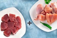 Combo: (480g Premium Chicken Skinless Curry Cut + 500g Sail Fish / Ola Meen Curry Cut)