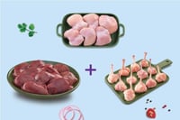 Triple Combo: (380g Premium Chicken Thigh Boneless + 480g Premium Chicken Liver + 230g Premium Chicken Lollipop)