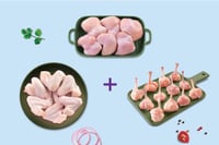 Triple Combo: (380g Premium Chicken Thigh Boneless + 480g Premium Chicken Winglets + 230g Premium Chicken Lollipop)