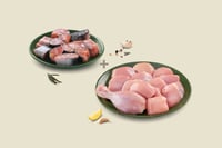 Combo: (Premium Chicken Skinless Curry Cut 480g Pack + Fresh Indian Baasa - Bengali Cut 480g Pack)