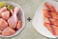 Combo: (500g Premium Chicken Skinless Curry Cut + 500g Fresh Baasa Boneless Fillets)