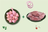 Combo: (Premium Goat Curry Cut 480g + Roopchand / River Pomfret Steaks 480g Pack)