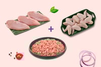 Triple Combo: (Premium Chicken Mince 480g + Premium Chicken Winglets 480g + Premium Chicken Breast Fillet 480g)