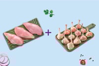 Combo: (480g Premium Boneless Chicken Breast Fillet + 230g Premium Chicken Lollipop with partial skin)
