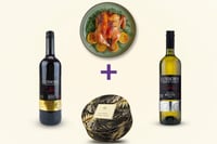 0% Alcoholic White Wine + 0% Alcoholic Red Wine+ Mattancheri Matured Plum Cake + Herb Roast Whole Chicken