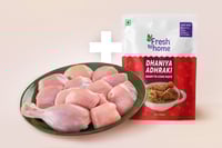 Combo: (480g Premium Chicken Skinless Curry Cut + 200g Dhaniya Adhraki Ready-To-Cook Paste)