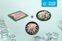 Freshly Frozen Triple Combo: (Anchovy Whole Cleaned 200g + Jumbo Prawns - PD Meat 200g + Mahi Mahi Boneless Fillets 200g)
