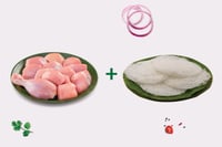 Combo: (Premium Chicken Curry Cut (Skinless) 480g + Rice Idiyappam 200g, 5pcs)
