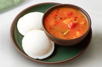 Idli with Sambar (2 Pcs, Freshly Frozen, Ready to Heat & Eat, Microwave ready)