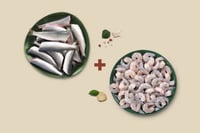 Combo: (Kerala Sardine/Mathi Whole Cleaned 230g + Indian Prawns/Venami PD (60+ Count/kg) 480g)