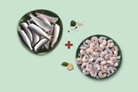 Combo: (Kerala Sardine/Mathi Whole Cleaned 230g + Indian Prawns/Venami PD (60+ Count/kg) 240g)