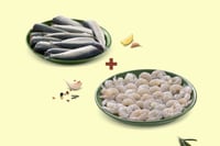 Combo: (Kerala Sardine/Mathi Whole Cleaned 480g + Indian Prawns/Venami PD (60+ Count/kg) 480g)