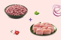 Combo: (Premium Goat Mince 280g + Premium Boneless Antibiotic-residue-free Chicken Tikka Cut 480g)