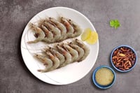 White Prawns / Naaran / Jhinga (90 to 100 count) - Whole / Not Cleaned (480g to 500g Pack)
