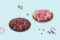 Combo:(Premium Tender Goat Curry Cut 480g Pack + Premium Goat Liver 230g Pack)