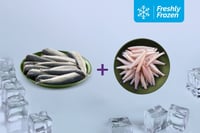 Freshly Frozen Combo: (Sardine Cleaned (Large) 200g + Anchovy Whole Cleaned 200g)