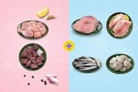 Jumbo Combo II :(Chicken Curry Cut 480g + Kera Curry Cut 480g + Frozen Seer Fish Steaks 470g + Frozen Seer Fish Steaks 470g + Frozen Tilapia Boneless Fillet 470g + Frozen Jumbo Prawns PD 200g + Frozen Sardine Cleaned - Large 200g)