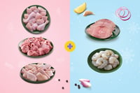 Jumbo Combo IV: (Chicken Curry Cut 980g + Goat Curry Cut 480g + Vigova Duck Curry Cut 480g + Frozen Seer Fish Steaks 470g + Frozen Jumbo Prawns PD 200g)