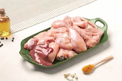 Classic Tender & Antibiotic-residue-free Chicken (size 1kg) - Skinless Biryani Cut (800g to 880g Pack, with Liver, Gizzard & Neck)