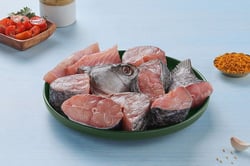 Rohu / Rui (Size/Grade: 1-1.5kg) - Bengali Cut with Head (480g to 500g Pack)