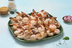 White Prawns / Naaran / Jhinga (90 to 100 count) - Tail on (300g to 320g Pack)