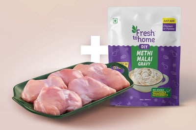 Combo: (Premium Boneless Chicken Thigh 480g + Methi Malai Ready-To-Cook Paste 200g)