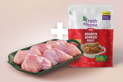 Combo: (Premium Boneless Chicken Thigh 480g + 200g Dhaniya Adhraki Ready-To-Cook Paste)