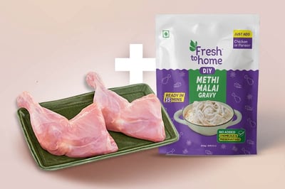 Combo: (Premium Chicken Whole Leg Pack of 2 Pcs + Methi Malai Ready-To-Cook Paste 200g)