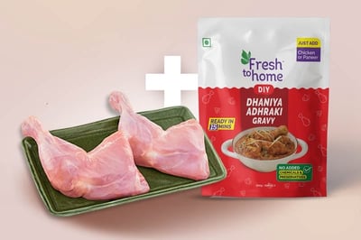 Combo: (Premium Chicken Whole Leg Pack of 2 Pcs + 200g Dhaniya Adhraki Ready-To-Cook Paste)