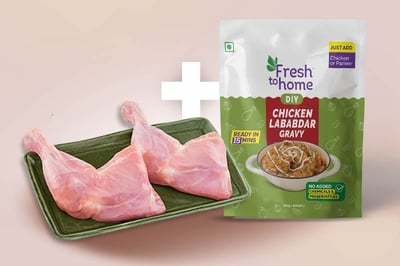 Combo: (Premium Chicken Whole Leg Pack of 2 Pcs+ Chicken Lababdar Ready-To-Cook Paste 200g)