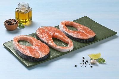 Fresh Atlantic Salmon - Steaks (480g to 500g Pack)