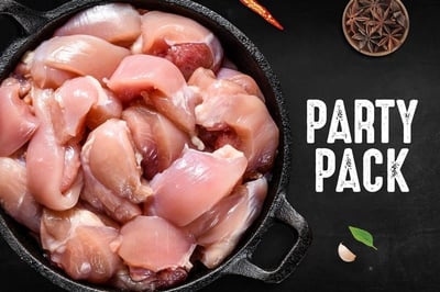 Party Pack: Premium Tender and Antibiotic-residue-free Skinless Chicken - Curry Cut (9.5 - 10kg Pack)