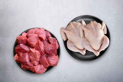 Combo Pack: (1kg Red Meat Curry Cut Boneless(PK) + 2kg With Skin Whole Chicken)