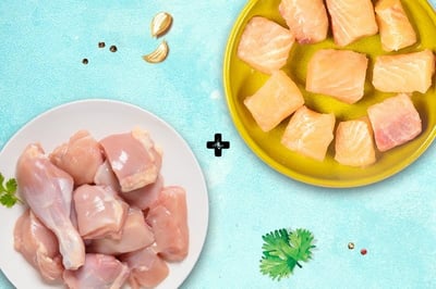 Combo: (480g Premium Chicken Skinless + 500g Fresh Baasa / Pangasius  Boneless Cubes)