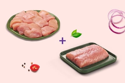 Combo: (Premium Boneless Chicken Breast Mini Bites Cubes 250g + Boneless Baasa Fillet 250g)