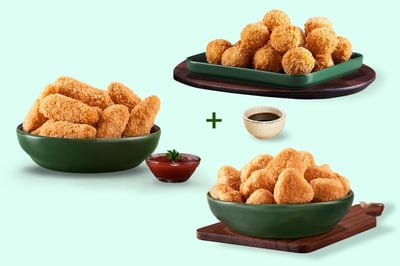 Triple Combo: (Crunchy Chicken Nuggets 270g + Crunchy Chicken Popcorn 264g + Chicken Chilli Garlic Fingers 270g)
