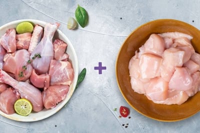 Combo: (480g Premium Tender & Antibiotic-residue-free Chicken Skinless Curry Cut + 480g Premium Antibiotic-residue-free Boneless Chicken Cubes)
