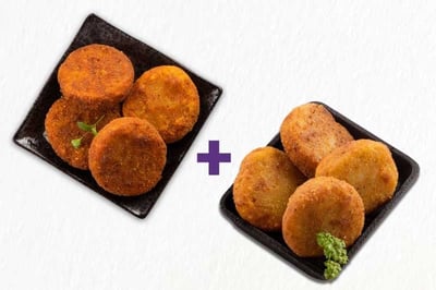 Flavour Punch Combo: (4pc Chicken Cutlets - Tandoori Style + 4pc Tuna Fish Cutlets)