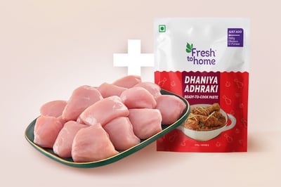 Combo: (Premium Boneless Chicken Cubes 250g + Dhaniya Adhraki Ready-To-Cook Paste 200g)