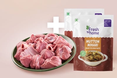 Combo: (500g Premium Tender Goat Curry Cut + 200g Mutton Nihari Ready-To-Cook Paste - 2 Packs)