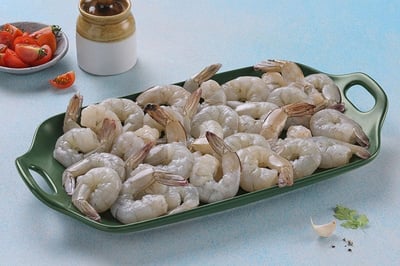 Indian Prawns / Venami / Vannamei / Jhinga / Chemmin (70+ Count/kg) - Tail On (240g to 260g Pack)