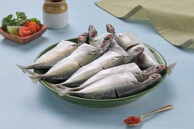 Mackerel / Ayala / Bangda / Aylai (10 to 14 Count/kg) - Curry Cut (480g to 500g Pack) (with head pieces)