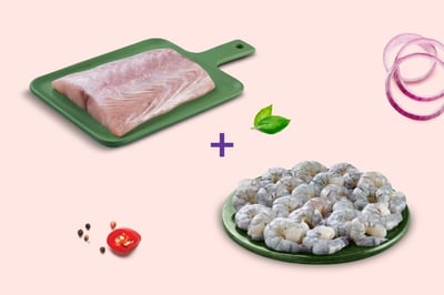 Combo: (Mahi Mahi Fillet 250g + Tiger Prawns (Large) Peeled & Deveined Meat 240g)